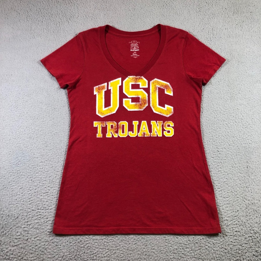 old navy USC trojan t shirt womens M red logo college football